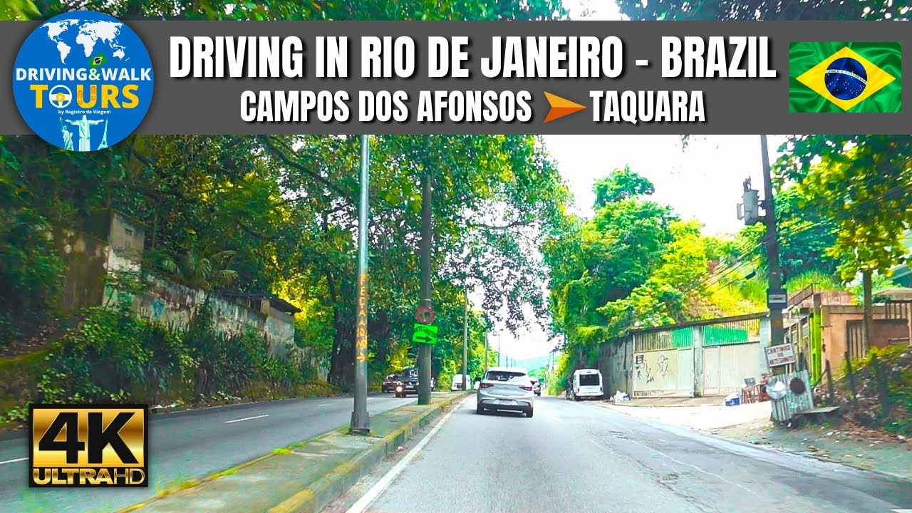【4K】Driving Rio de Janeiro - Brazil: Campos dos Afonsos - Catonho Road - Taquara  | D&W Tours