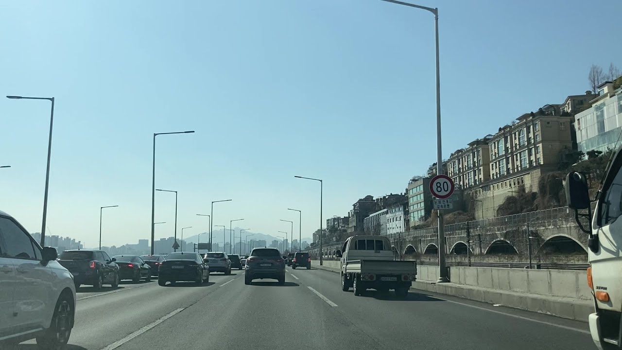 군자교에서 중동까지: 동부간선도로-강변북로-경인고속도로-수도권제1순환고속도로 2025.02.26 [2x]