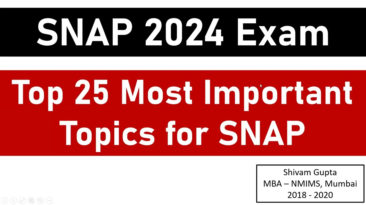 SNAP 2024 Exam: Top 25 Most Important Topics for SNAP || Mission: SIBM, Pune