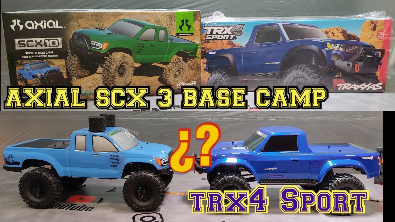 Axial SCX 3 Base Camp Un Crawler Premium a Examen, y lo comparamos con su igual  Traxxas TRX4 Sport
