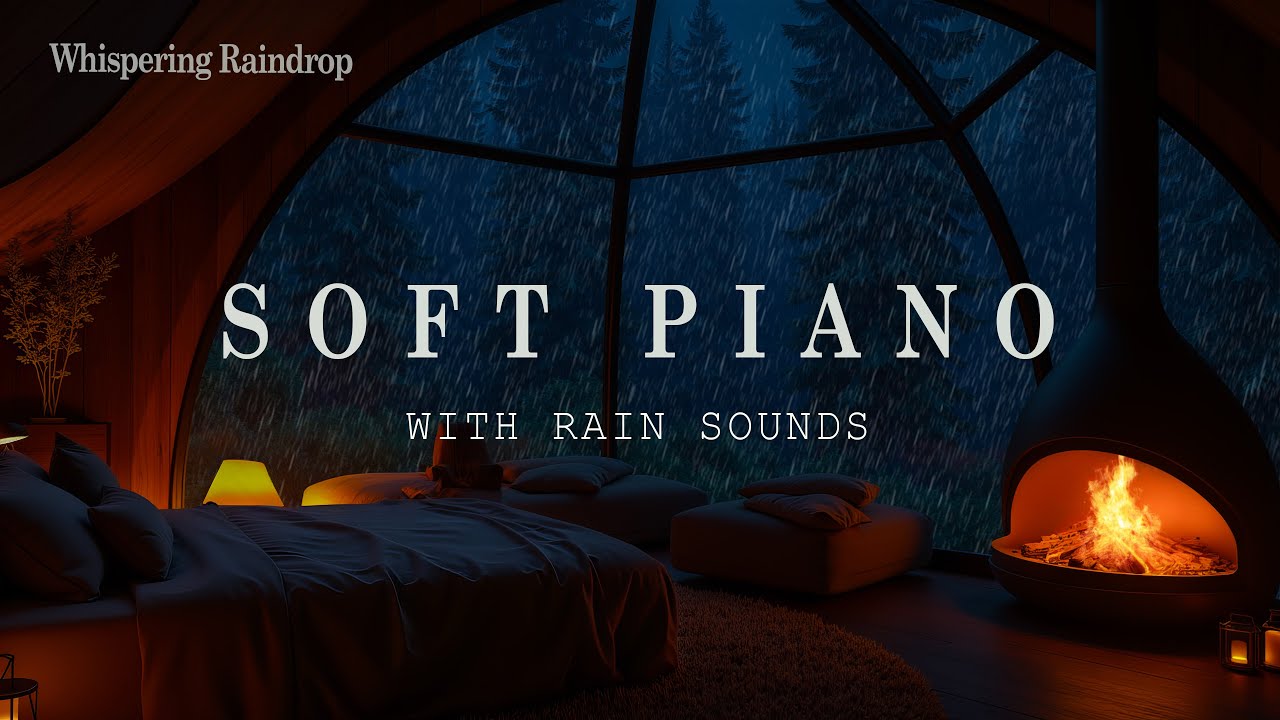 Deep Sleep Music with Rain Sounds, Fireplace  🌧️ 3 Minutes To Calm and Help You Sleep Instantly