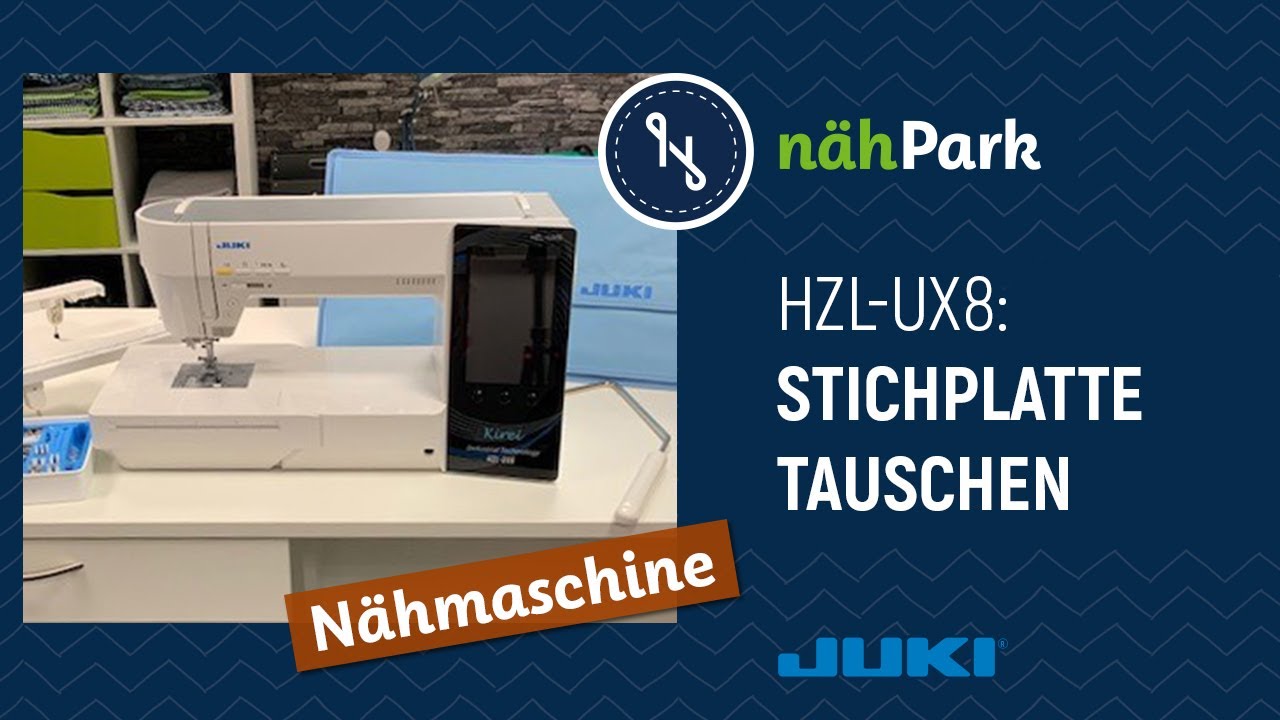 JUKI Nähmaschine Kirei HZL UX 8 Geradstichtransporteur und  Stichplatte tauschen