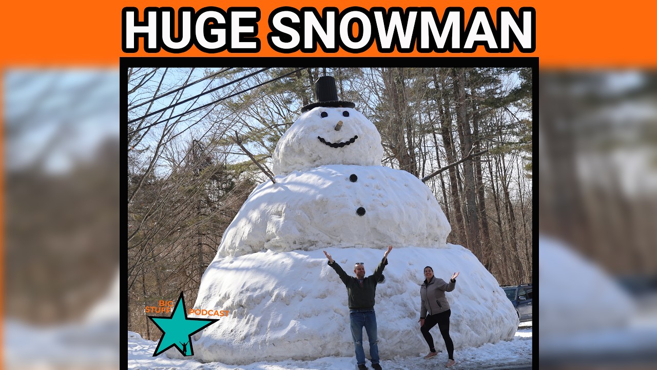 HUGE SNOWMAN!! 20 feet tall!  21 feet wide! Shirley, MA  MASSIVE GIGANTIC GARGANTUAN BIG LARGE