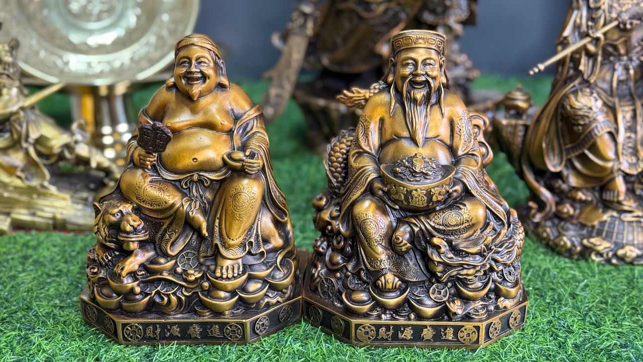 Bộ tượng thần tài - ông địa ngự linh thú | Tượng mẹ diêu trì kim mẫu | Đĩa bồng