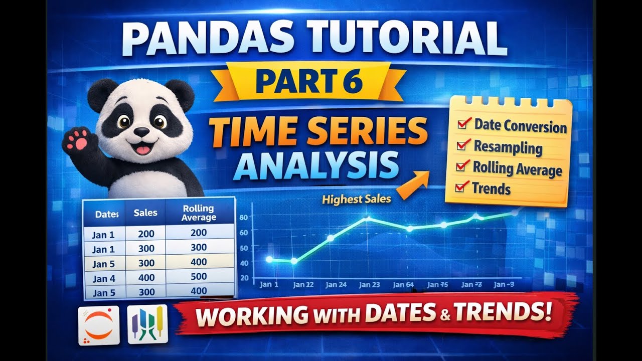 Pandas Part 6 | Time Series Data Analysis in Python | Dates, Trends & Resampling 🐼📊