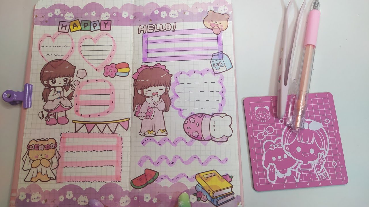 ASMR 💗 cute stickers Journaling 🌷 #journal #asmr #relaxing 