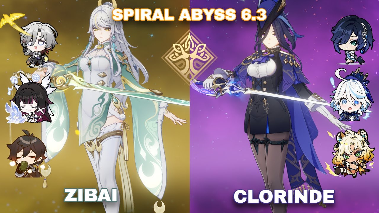 C0 Zibai Lunar Crystallize & C0 Clorinde Taser | Spiral Abyss 6.3 | Genshin Impact