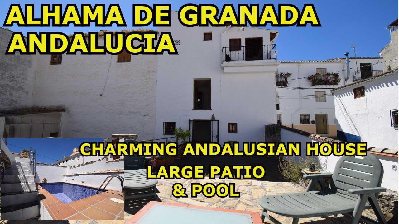 🌞CHARMING ANDALUSIAN HOUSE for sale in ALHAMA DE GRANADA, ANDALUSIA🌞 with large PATIO & POOL