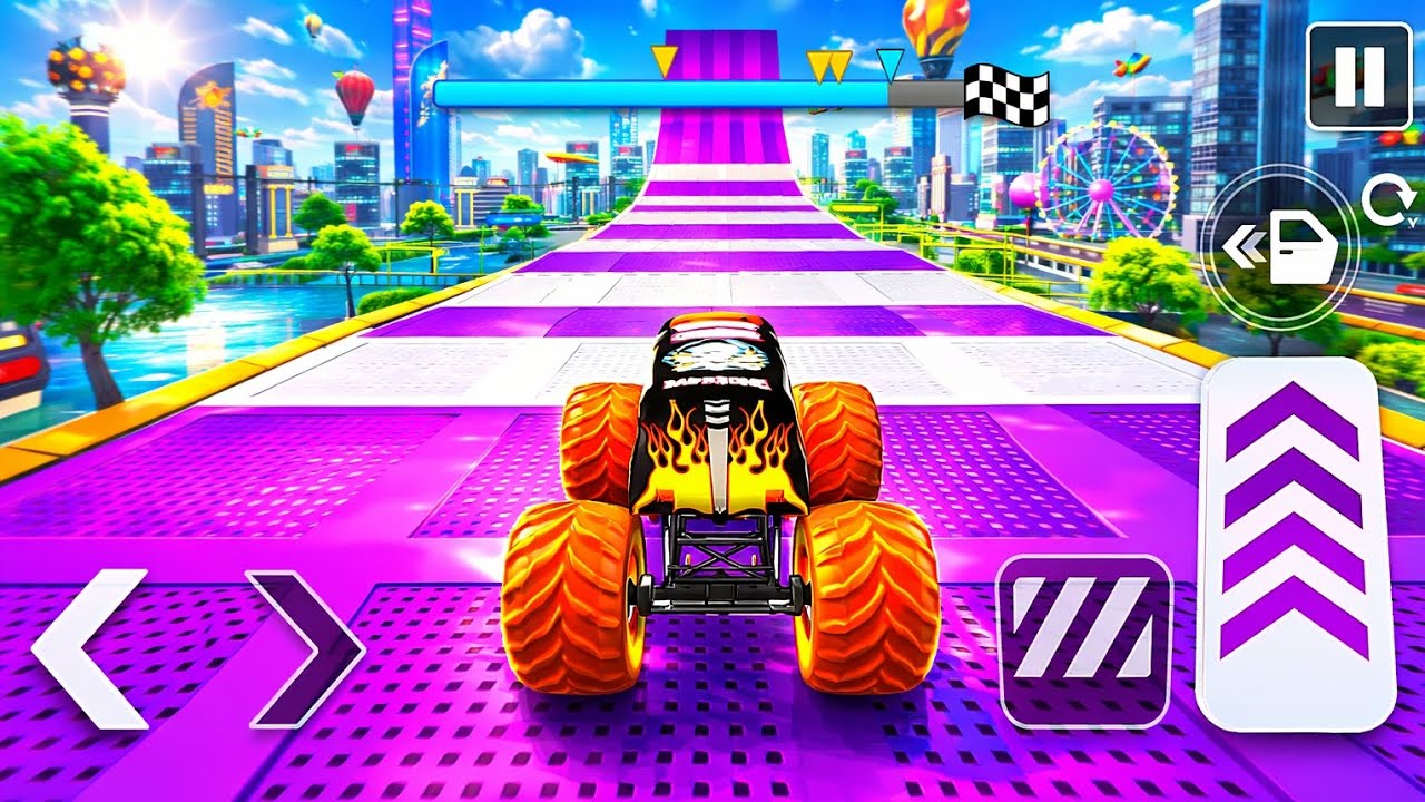 Giant Ramp Monster Truck Challenge | Epic Stunt Gameplay