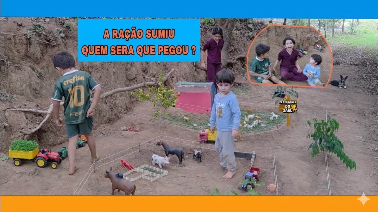 FAZENDINHA DO GAEL | A RAÇÃO ESTA SUMINDO QUEM SERA TA PEGANDO | FAZENDINHA DE BRINQUEDO 