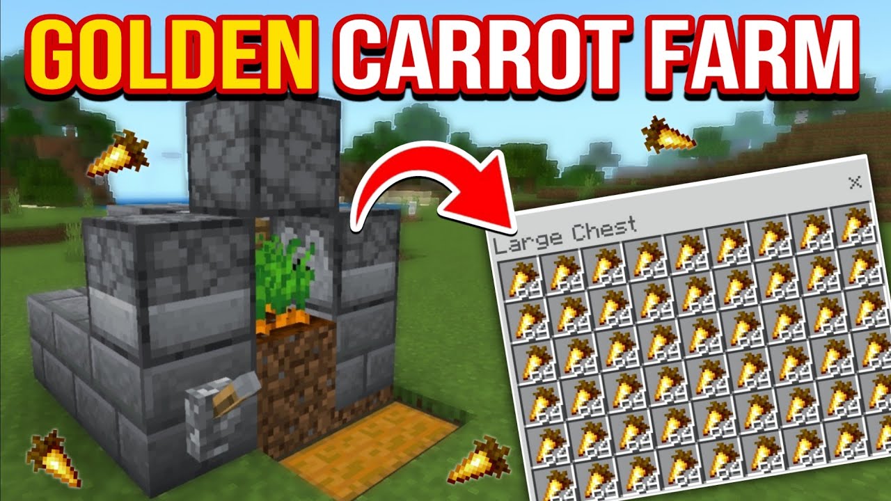 How to Make Unlimited Golden Carrot Farm in Minecraft Bedrock 1.20! (Amazing Farm)