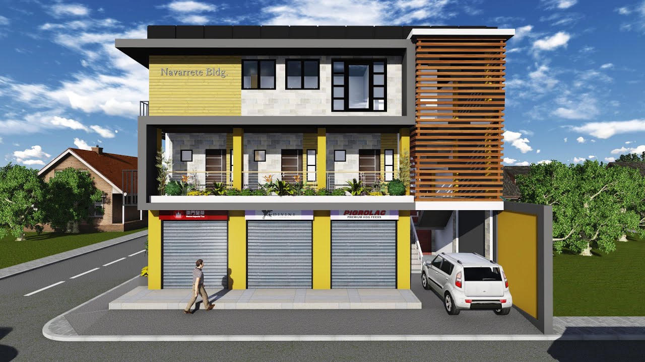 3 Storey Mixed-use Building Lumion 4.5 Animation