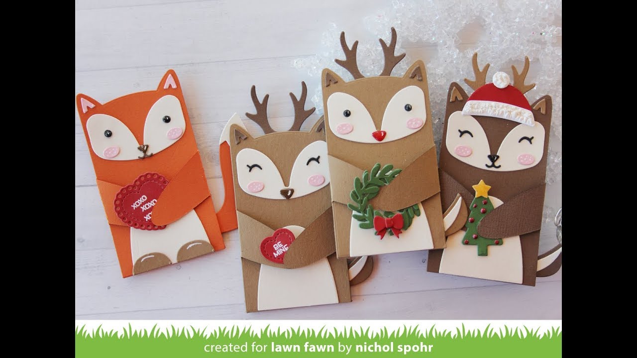 Lawn Fawn | Woodland Critter Huggers Gift Card Holders
