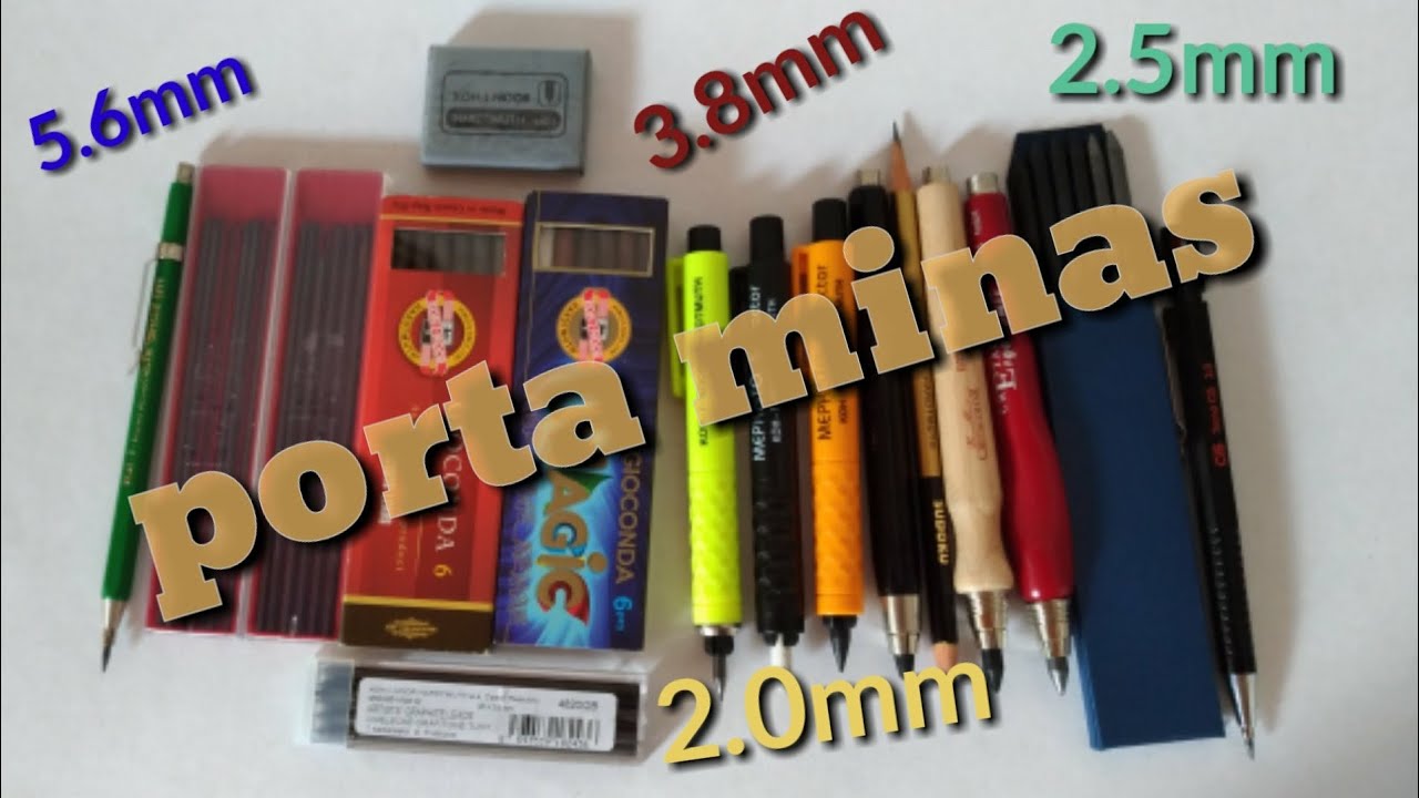 Porta minas 5.6mm, 3.8mm, 2.5mm, 2.0mm e suas respectivas minas.