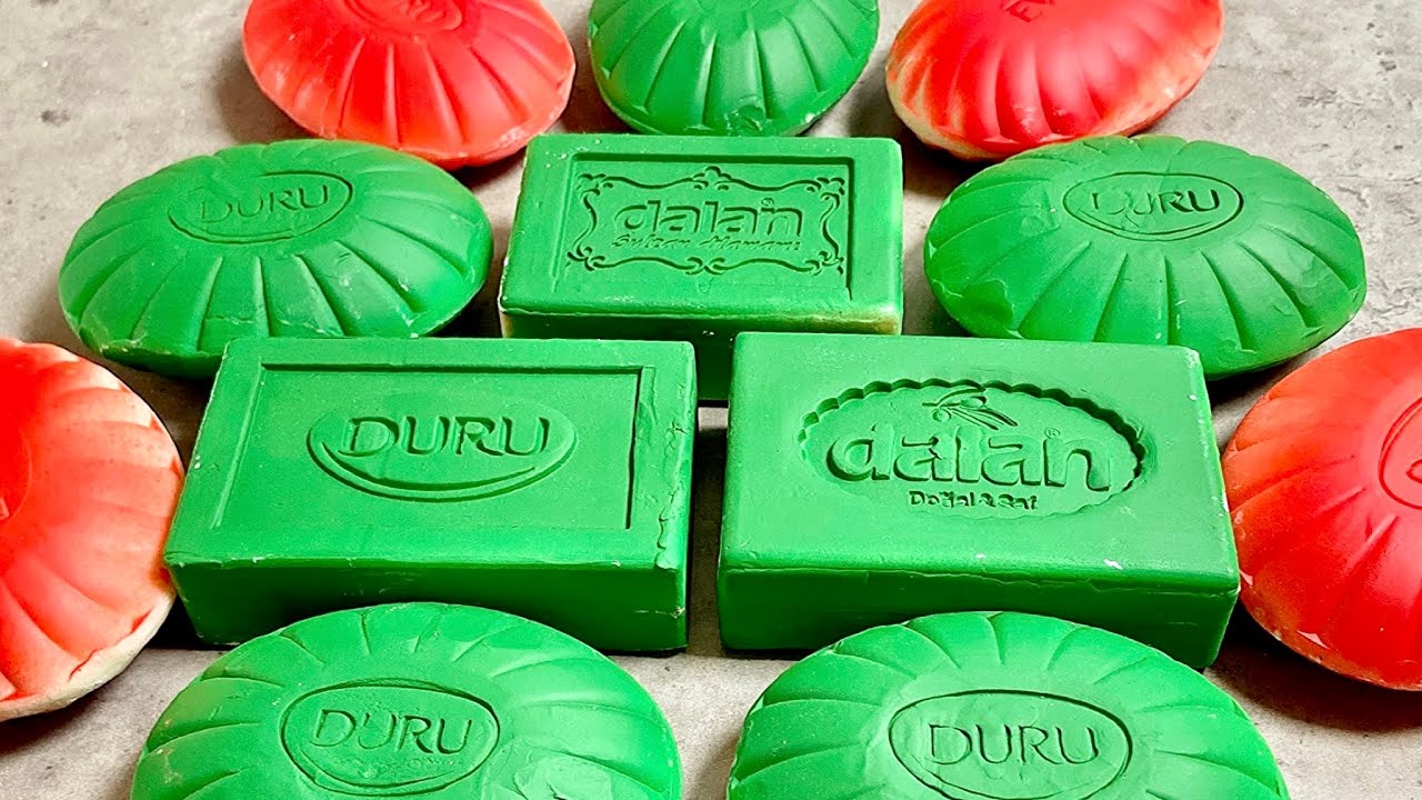 Dry painted soap ASMR soap cutting Резка крашенного мыла АСМР