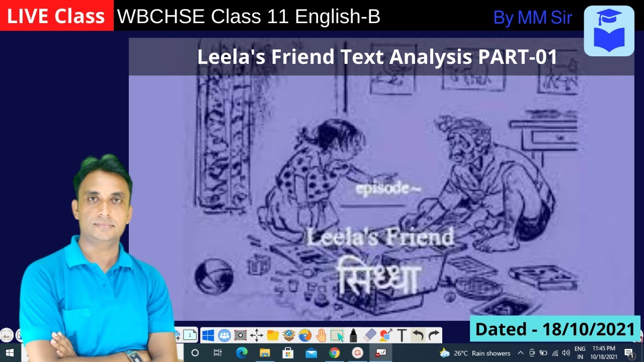 Part-01 Leela's Friend Text Analysis in Hindi || WBCHSE Class 11 || Live Class for HS 2022 || MM Sir