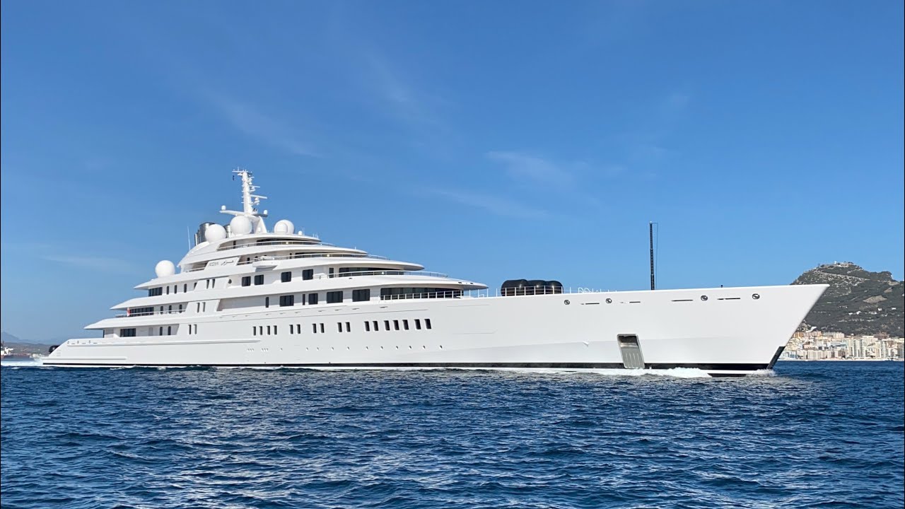 Superyacht Azzam departing Gibraltar