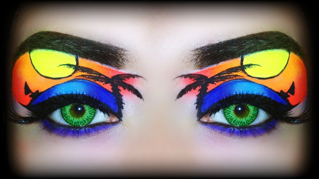 Summer 2014 Makeup Tutorial - Tropical Sunset (Exotic NEON Makeup)