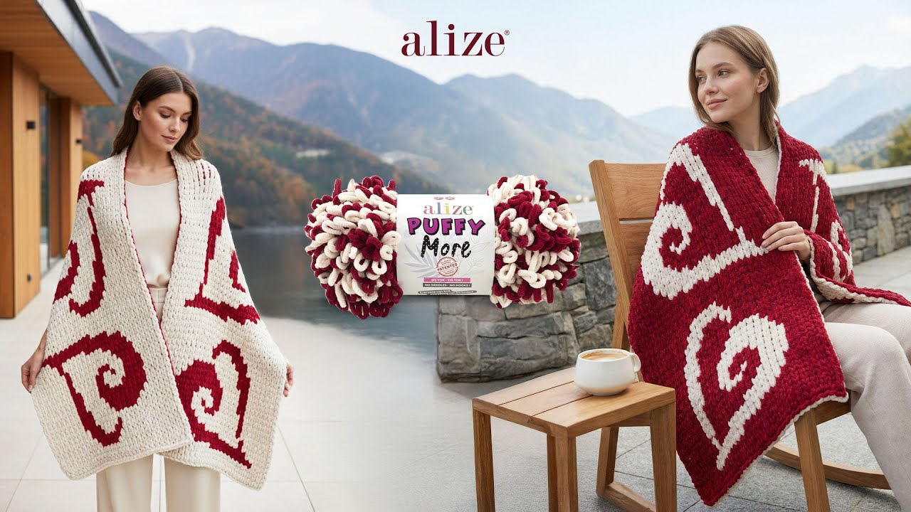 Szalik w serduszka z Alize Puffy More