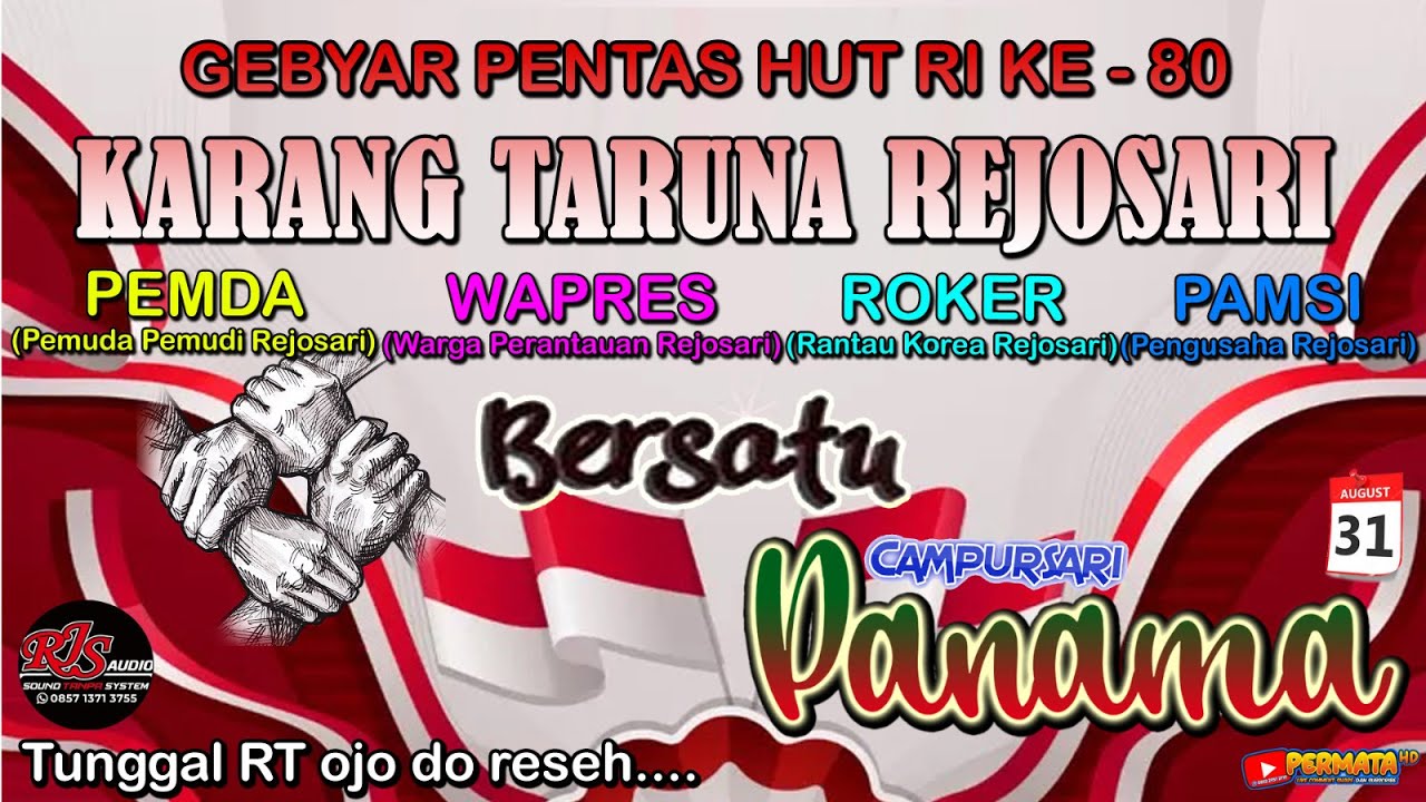 🔴#liveB3 - Cs. PANAMA Music | GEBYAR HUT RI Ke 80 - KARANG TARUNA REJOSARI - 31/08/25 | PERMATA HD
