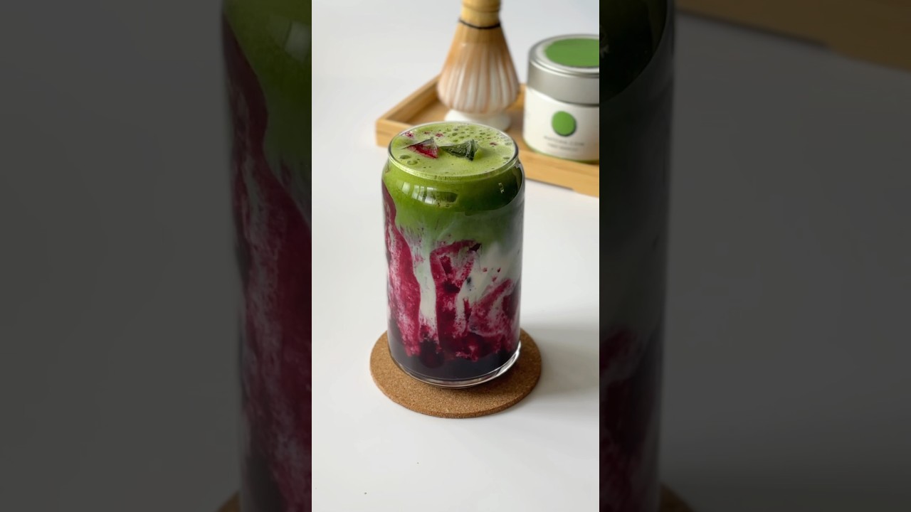 vegan blueberry matcha latte | dairy-free and antioxidant-rich recipe!