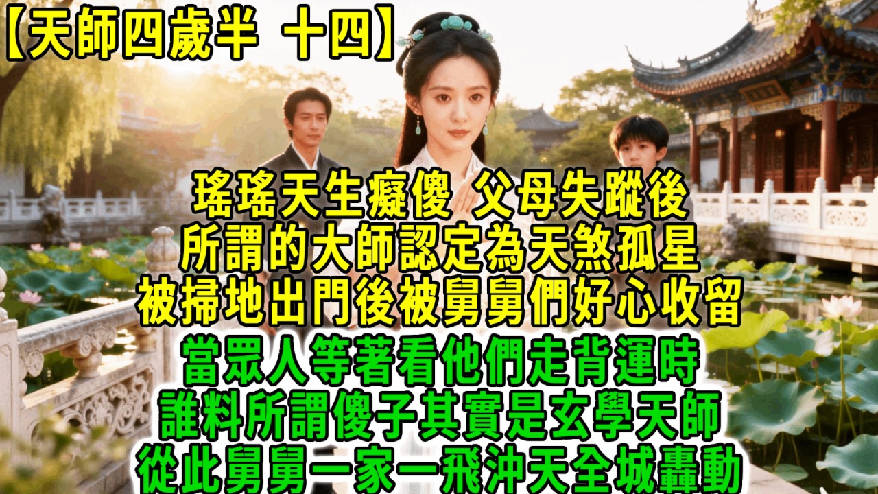 天師四歲半(十四)瑤瑤天生癡傻，父母失蹤後，所謂的大師認定為天煞孤星，被掃地出門後被舅舅們好心收留，當眾人等著看他們走背運時誰料所謂傻子其實是玄學天師，從此舅舅一家一飛沖天全城轟動！#荷上清風 #爽文