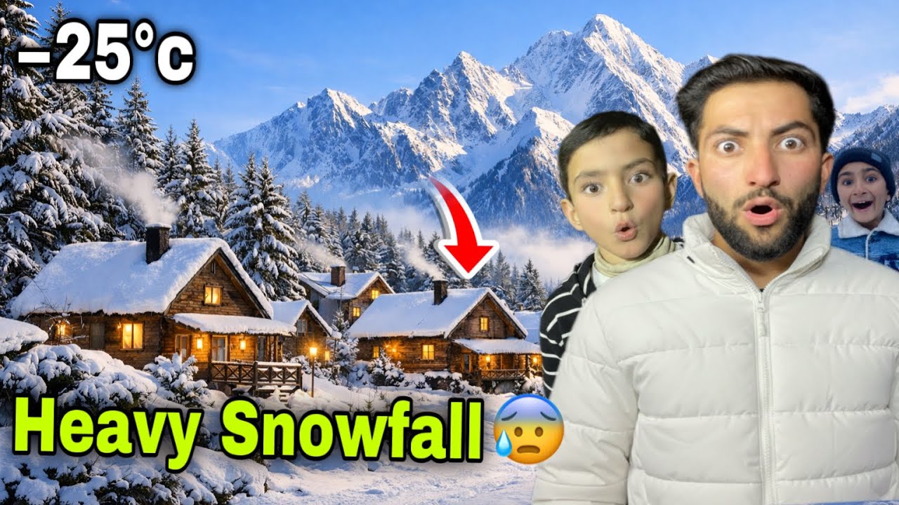 Extreme Heavy Snowfall ❄️ | −25°C Hardworking Village Life 🏔️ | YouTuber Meetup”🔥