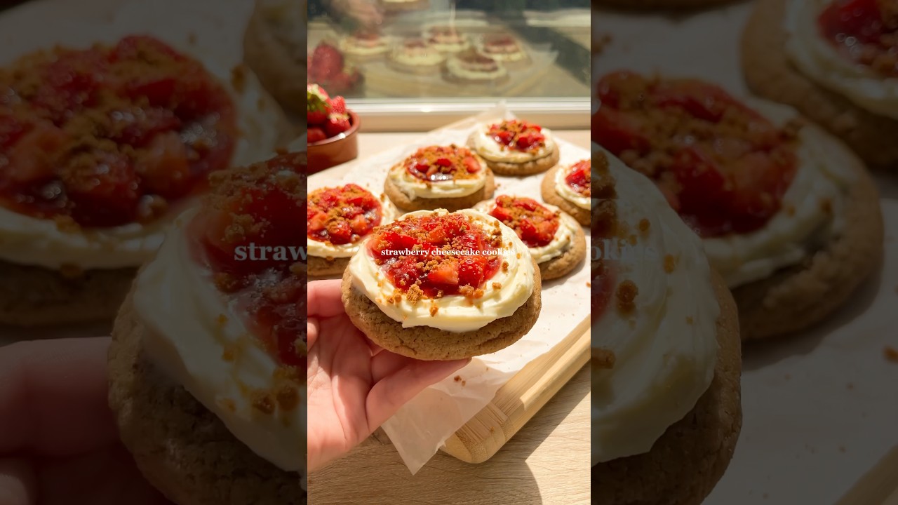 Making the Famous Crumbl Strawberry Cheesecake Cookies but Better #crumblcookies #cookies #recipe