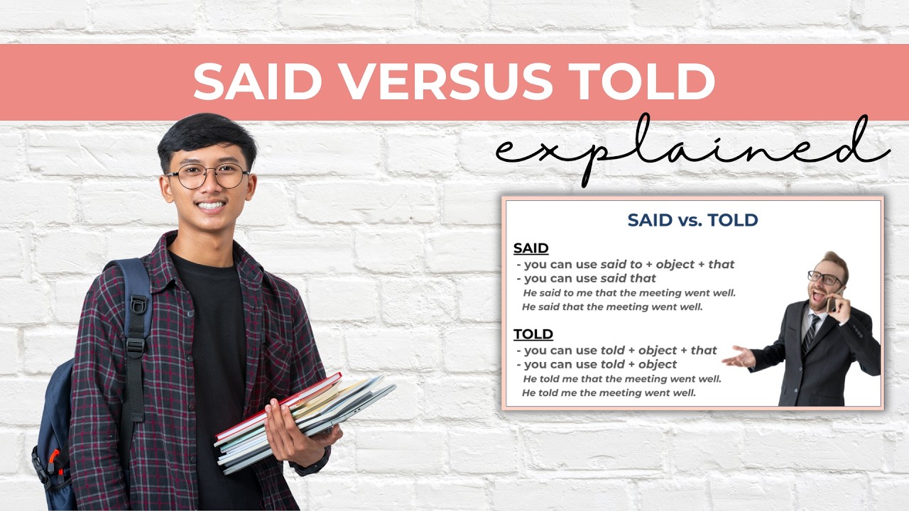 Said vs Told  Explained: ESL for High School & Adult Students