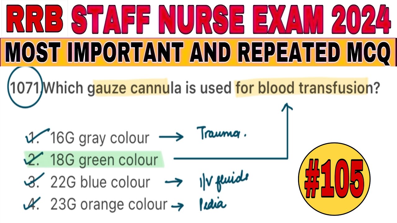 RRB STAFF NURSE EXAM PREPARATION | RRB STAFF NURSE PREVIOUS EXAM MCQ | NORCET 7 EXAM PREPARATION