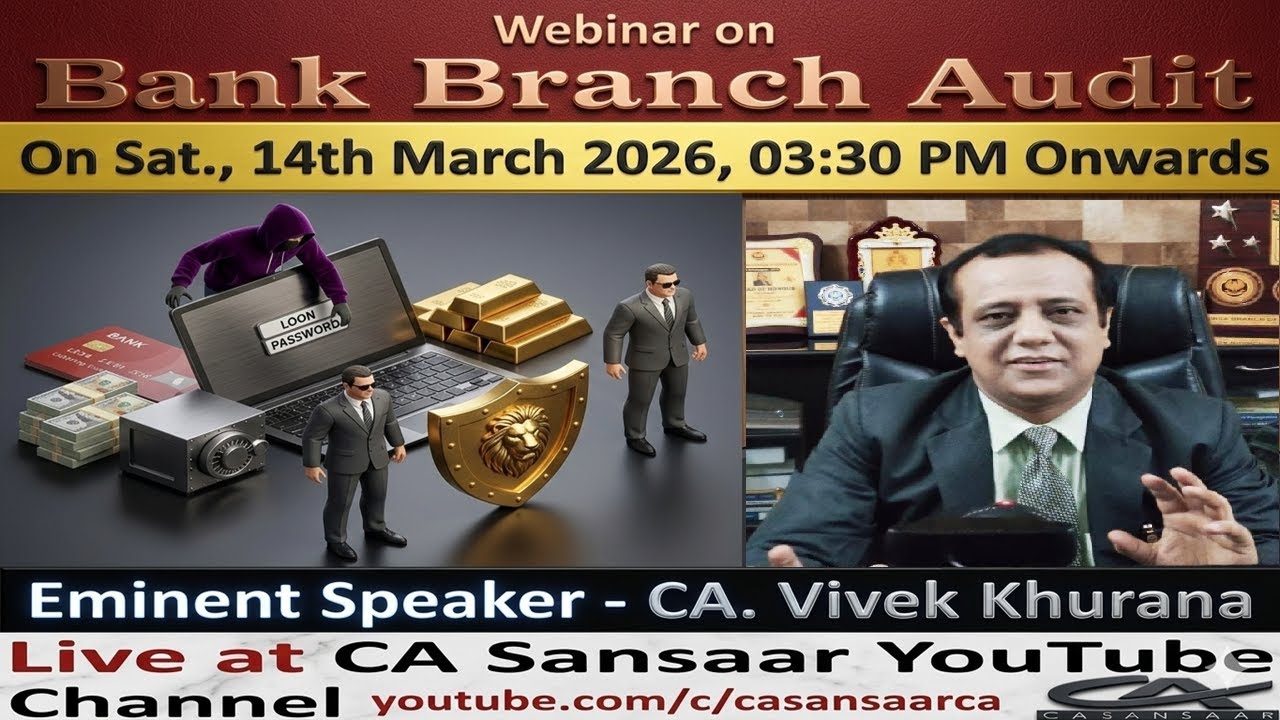 Webinar on Practical Aspects of Bank Branch Audit | Bank Branch Statutory Audit | Bank Audit