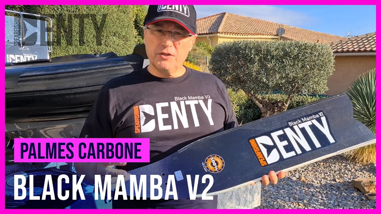 Palme carbone de chasse sous-marine Black Mamba V2 Denty Spearfishing