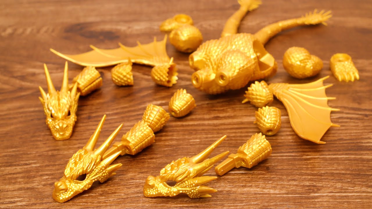 Пластиковая модель King Ghidorah-Godzilla- и Dinosaurs -Stopmotion Build-