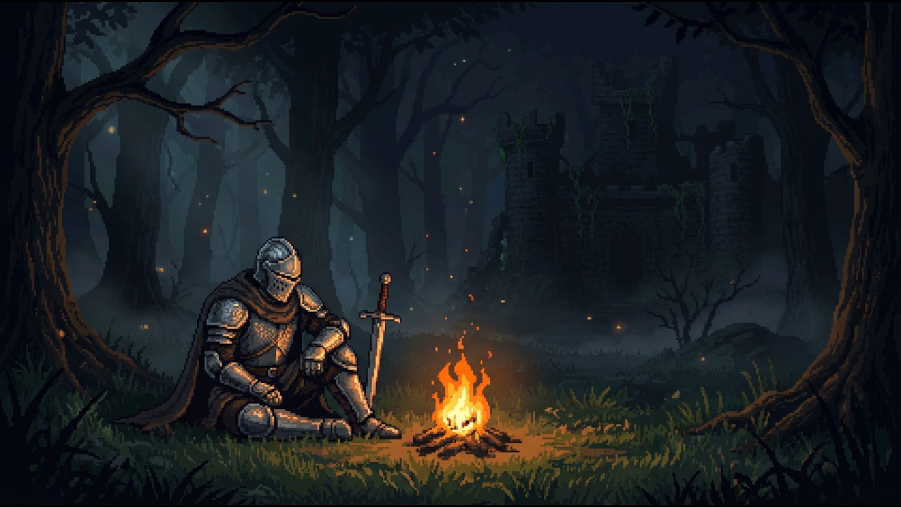 Lonely Knight by the Campfire | Dark Medieval Relaxing Music
