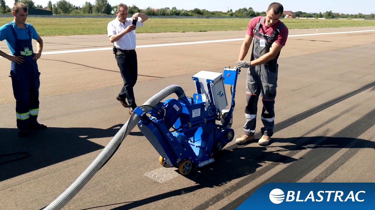 Shot blasting demo at the international airport Kiev