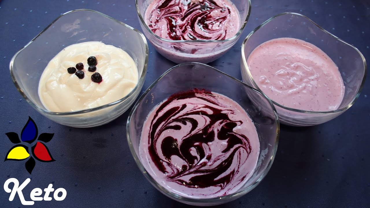 Keto Frozen Yogurt in 5 Minutes (No Machine) | Vanilla & Blueberry Frozen Yogurt | Sugar Free