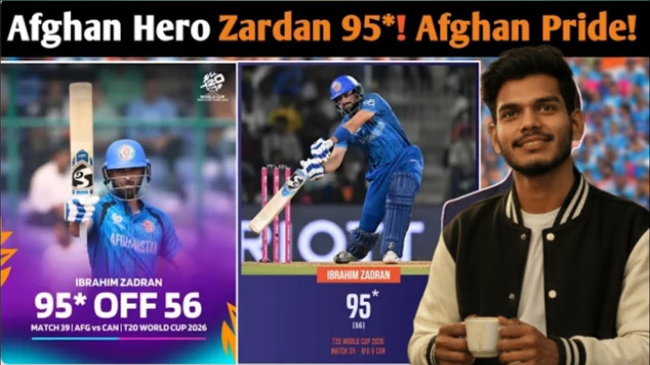 Ibrahim Zadran 95 vs Canada  | Afghanistan’s Historic 200+ Score in T20 WC | AFG vs CAN Highlights*