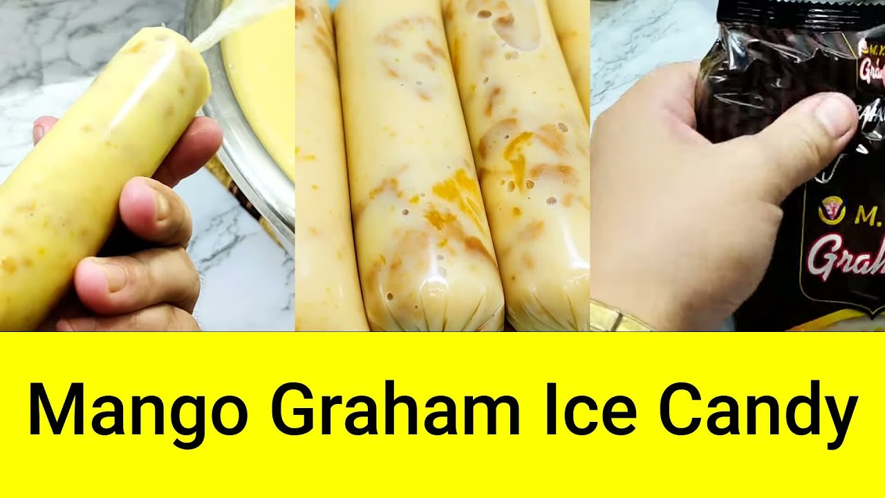 How To Make Creamy Mango Graham Ice Candy With Mango Milk Sugar And Graham Crackers