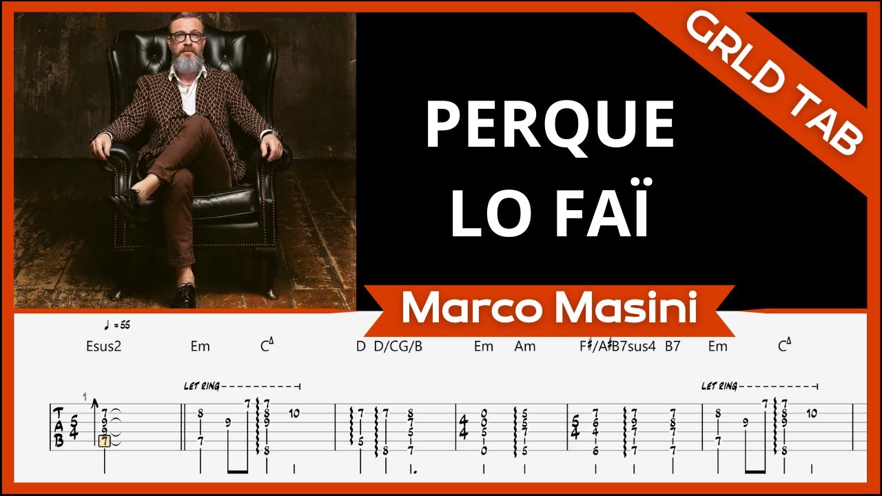 Marco Masini - Perqué Lo Faï | Guitar Tab + Cover | GRLD
