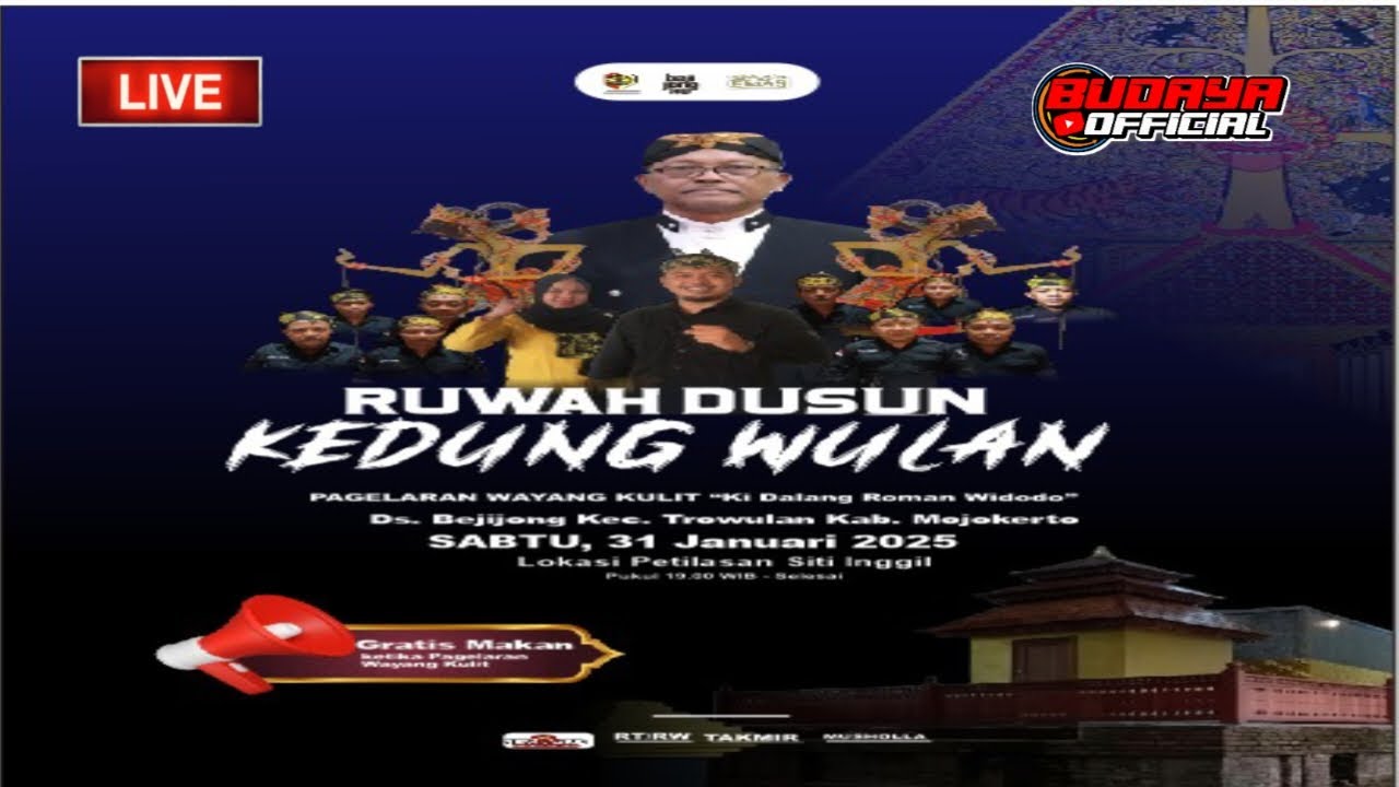 🛑Live Wayang Kulit Ki Dalang Roman Widodo Ruwah Dsn KedungWulan Ds Bejijong Kec Trowulan Mojokerto