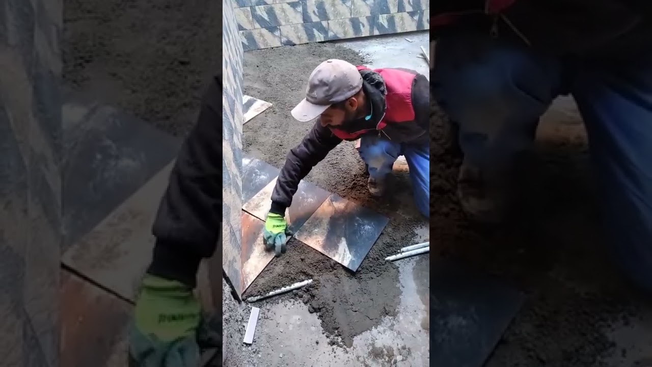 تركيب سيراميك ارضي مائل الى بالوعة المياه (مجيرية)
