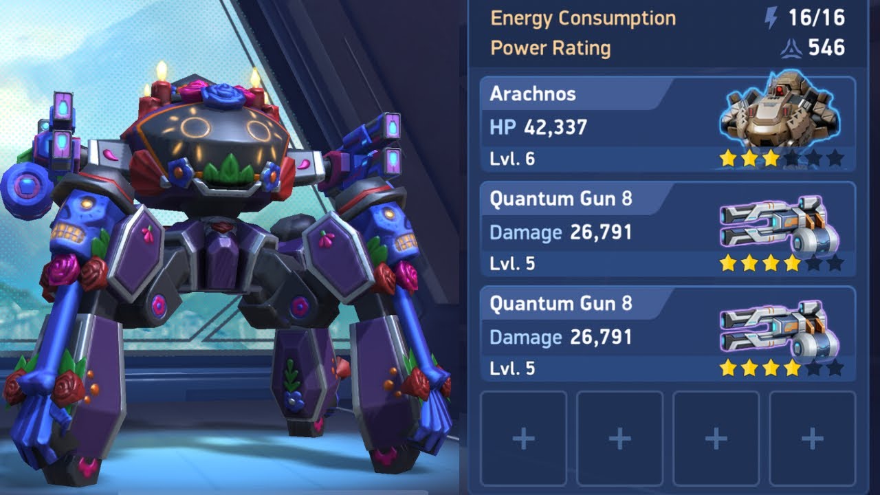 Arachnos and the frozen quantum guns | quantum gun 8 gameplay | mech arena