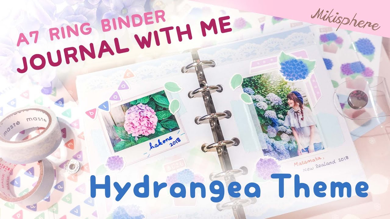 Journal With Me : Pastel Hydrangea Theme | A7 Ring Binder | Mikisphere