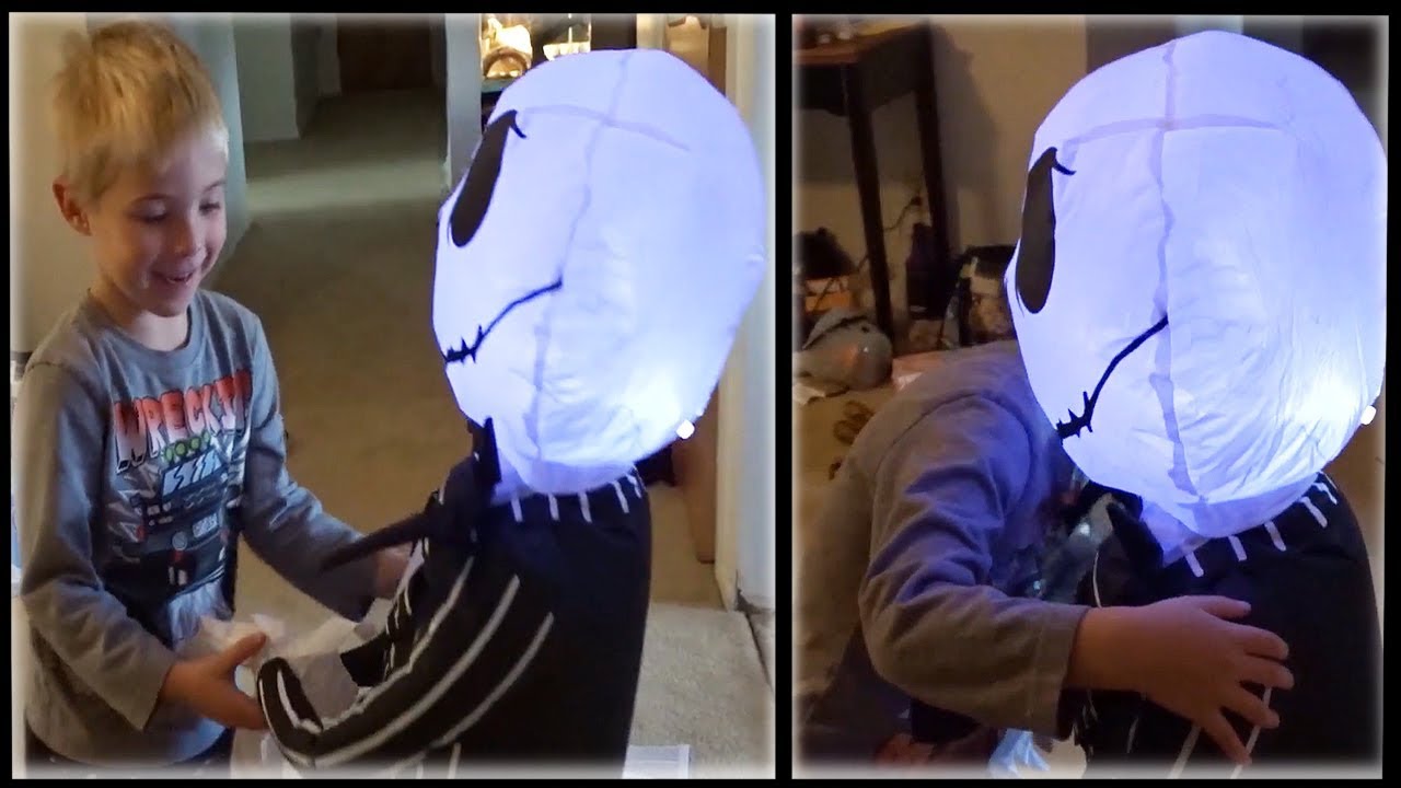 Max Unboxing His New Jack Skellington Inflatable! + The Nightmare Before Christmas Lights w/Music!