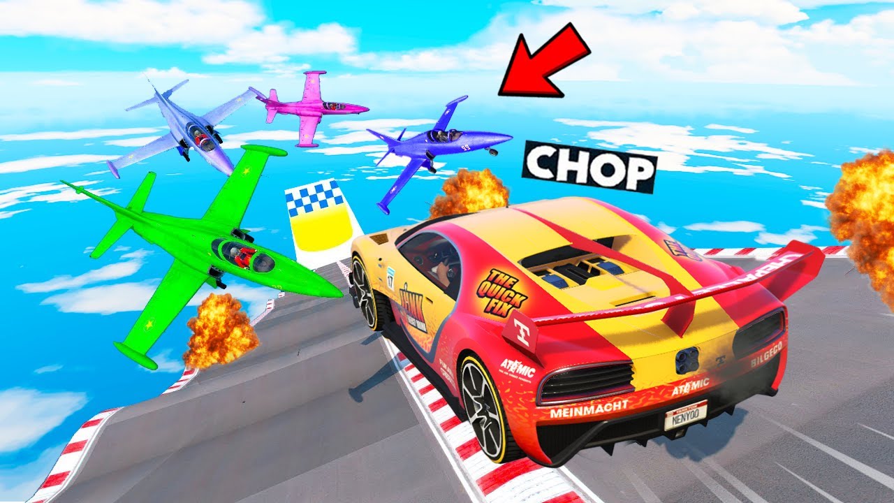 GTA 5 MEGA RAMP CHALLENGE INTO THE ABYSS WITH CHOP
