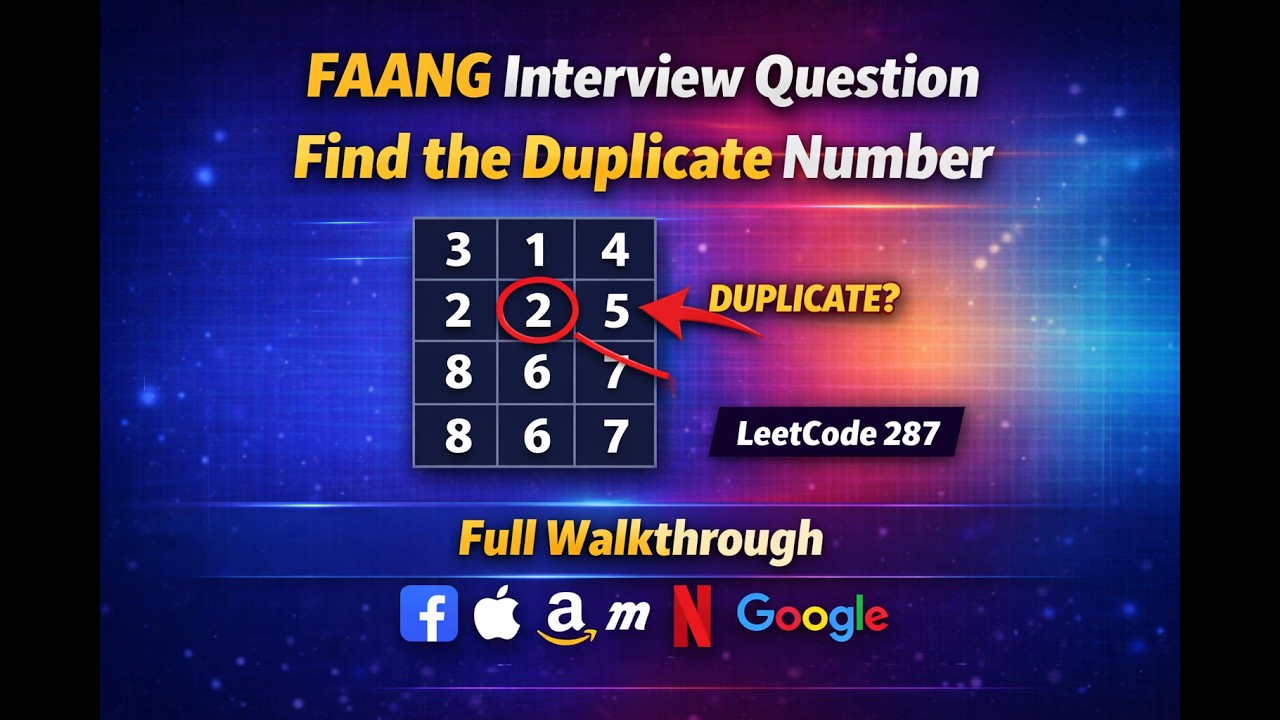 FAANG Interview Question: Find the Duplicate Number (LeetCode 287) Full Walkthrough