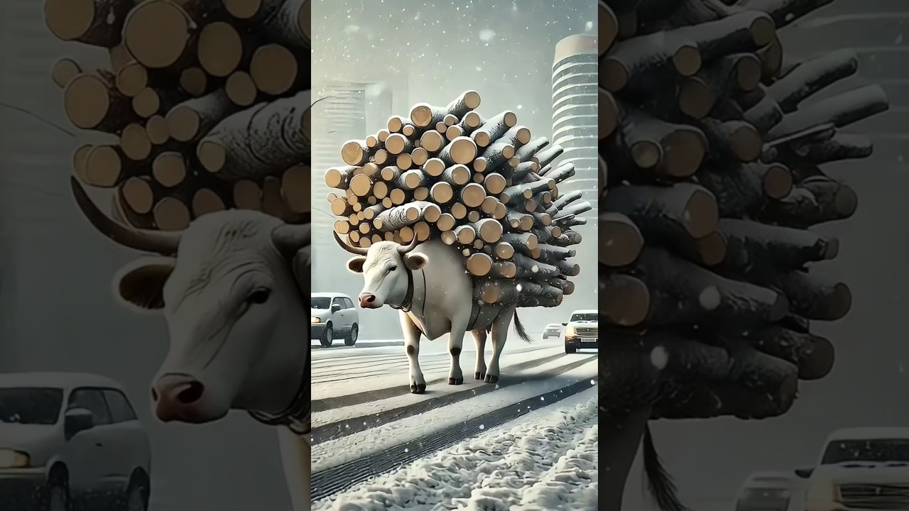 Beautiful story of hardworking cow and monkey #shorts #animals #trendingshorts  #ytshorts #viral #ai