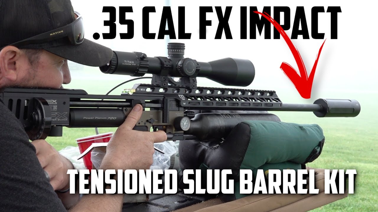 НОВЫЙ комплект стволов FX Airguns Impact .35 cal Tensioned Slug: защищаем лагерь оленей пневматич...