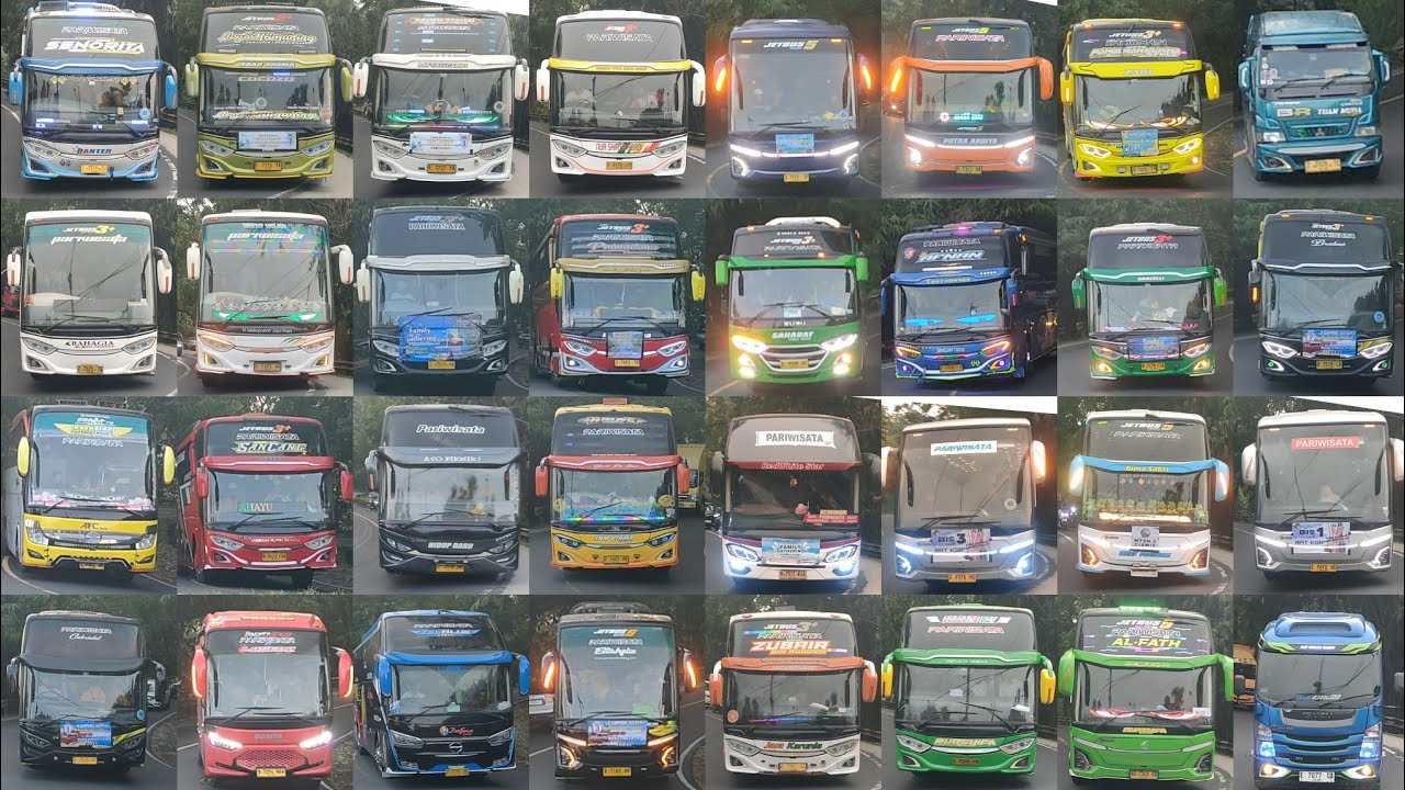 Kumpulan bus pariwisata pulang pergi objek wisata pantai Pangandaran terbaru 