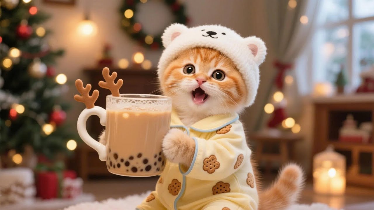 Ginger Kitten Craves Bubble Tea, Mama Cat Brings a Sweet Surprise 💖🐾 | Funny Cat Videos
